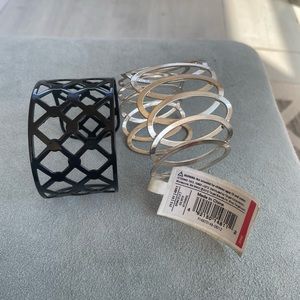 Set of cuffs from Target - 1 silver colored & 1 black